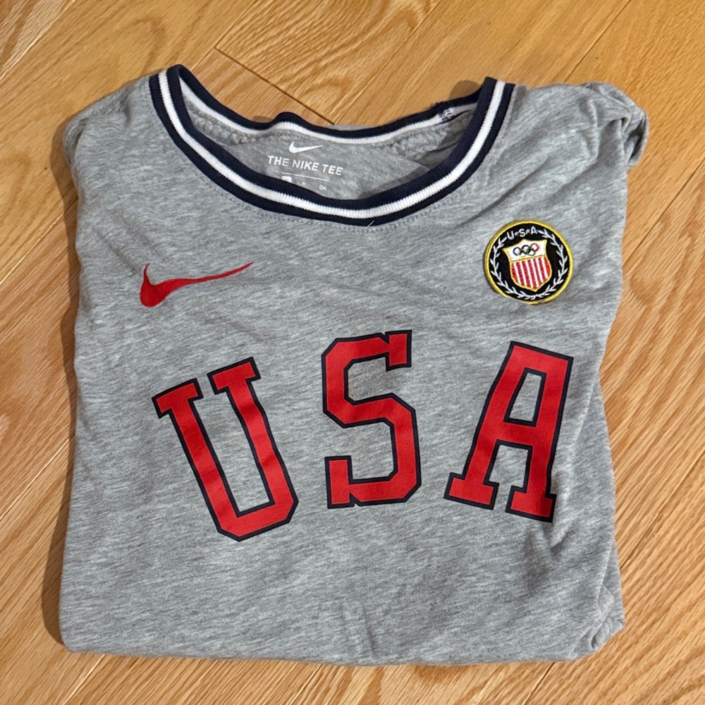 Nike Kids Gray USA Tee with Red Accents